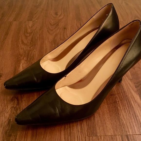 CALVIN KLEIN Leather Heels Pumps | Black - Picture 1 of 8